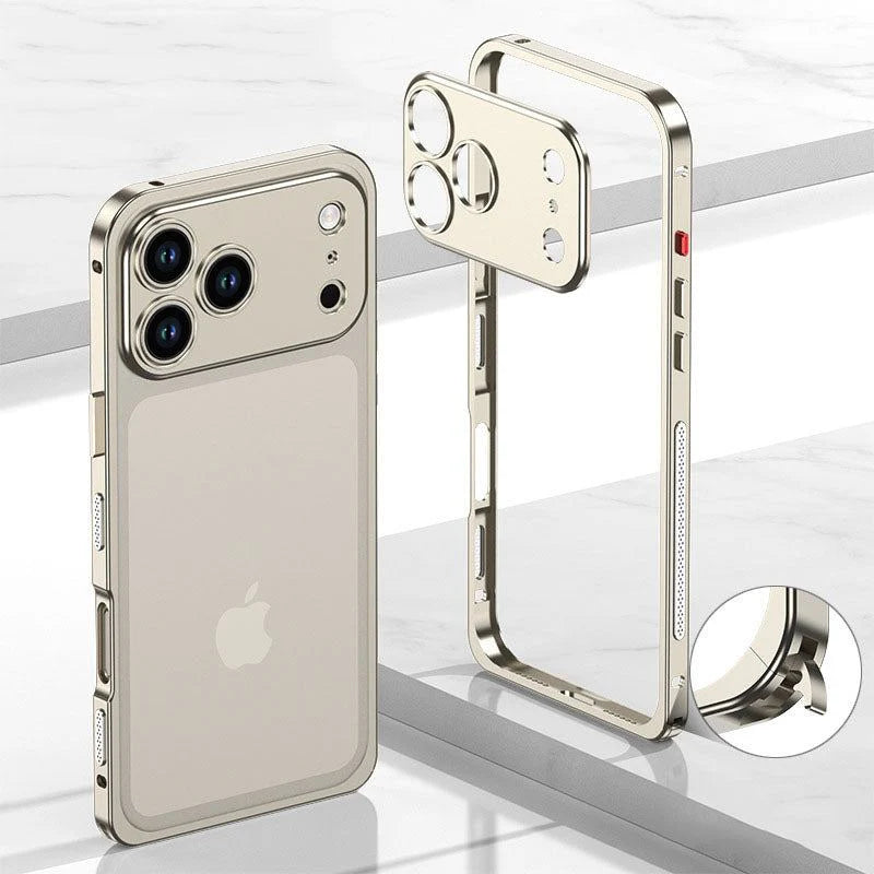 LiteGo - Ultra Thin Metal Frame Heat Dissipation Case With Lens Protector For iPhone 17
