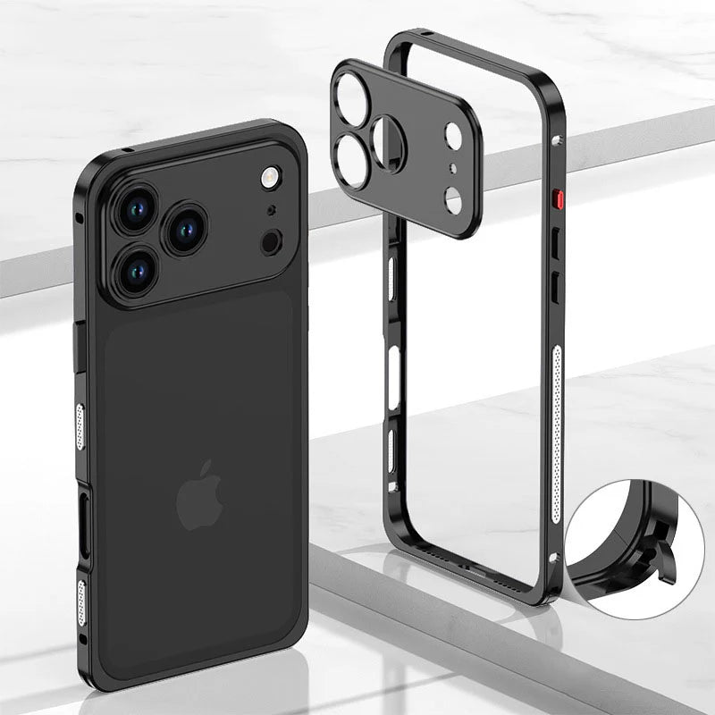 LiteGo - Ultra Thin Metal Frame Heat Dissipation Case With Lens Protector For iPhone 17