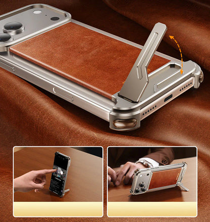 LuxeHold - Magnetic Leather Case With Hidden Stand For iPhone
