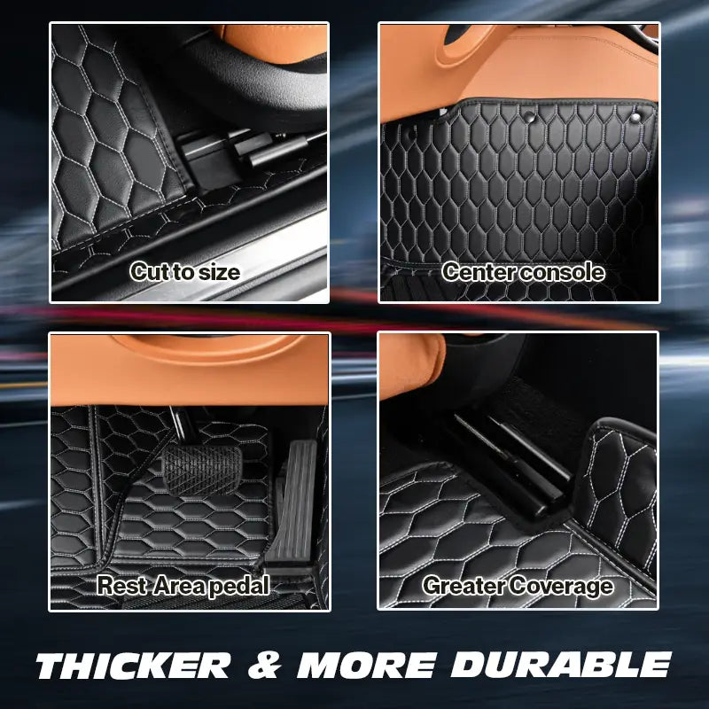 Leather Floor Mats Covers | Heavy Duty, Universal Fit Floor Mats for Cars, SUVs, and Trucks