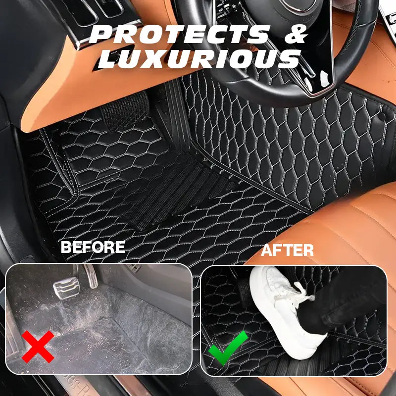 Leather Floor Mats Covers | Heavy Duty, Universal Fit Floor Mats for Cars, SUVs, and Trucks