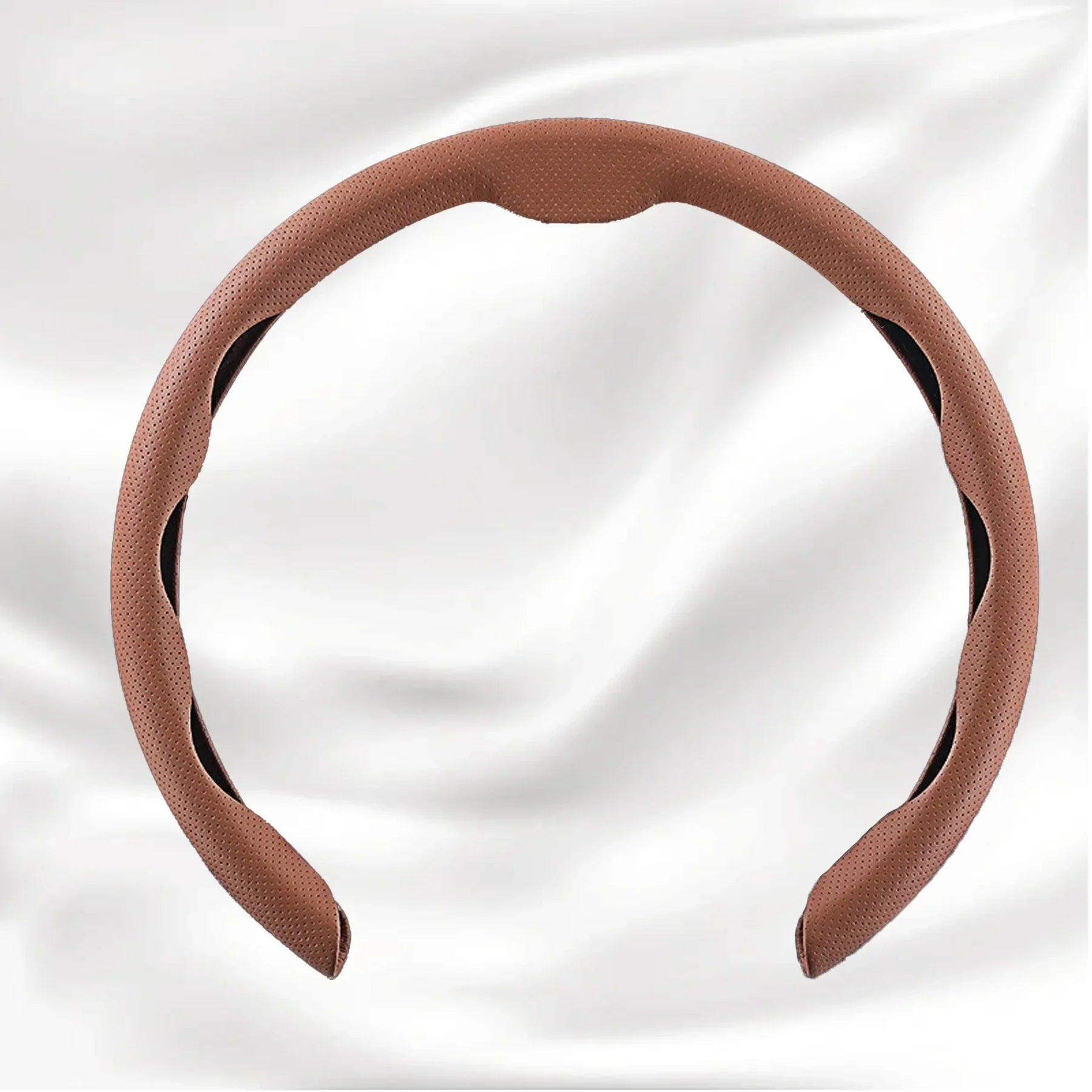 Nexi Customized Car Logo Breathable Ultra-thin 5D Leather & Carbon Car Steering Wheel Cover