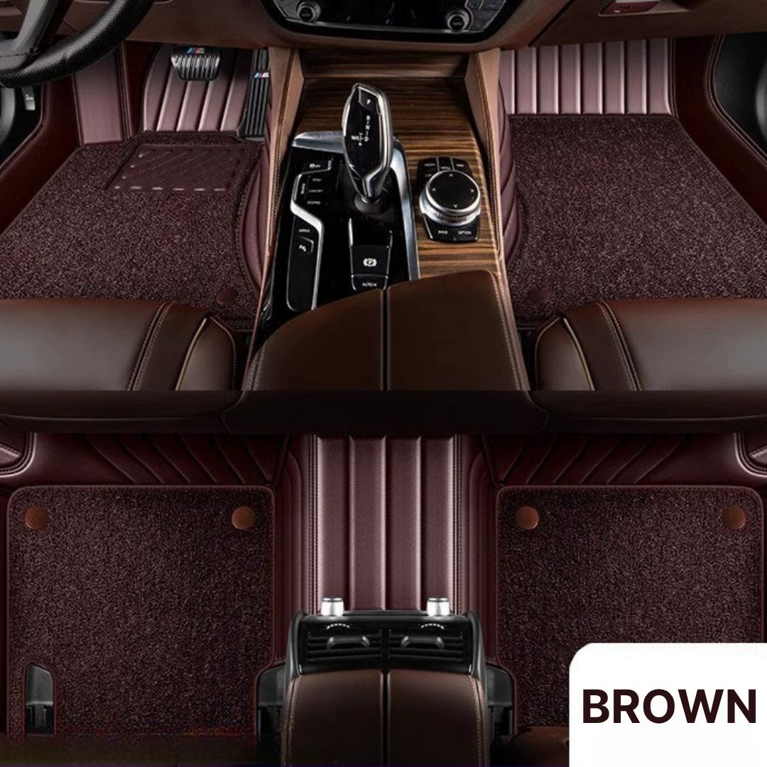 Leather Custom Full Set Car Floor Mats | Full Wrap-Around Car Mat