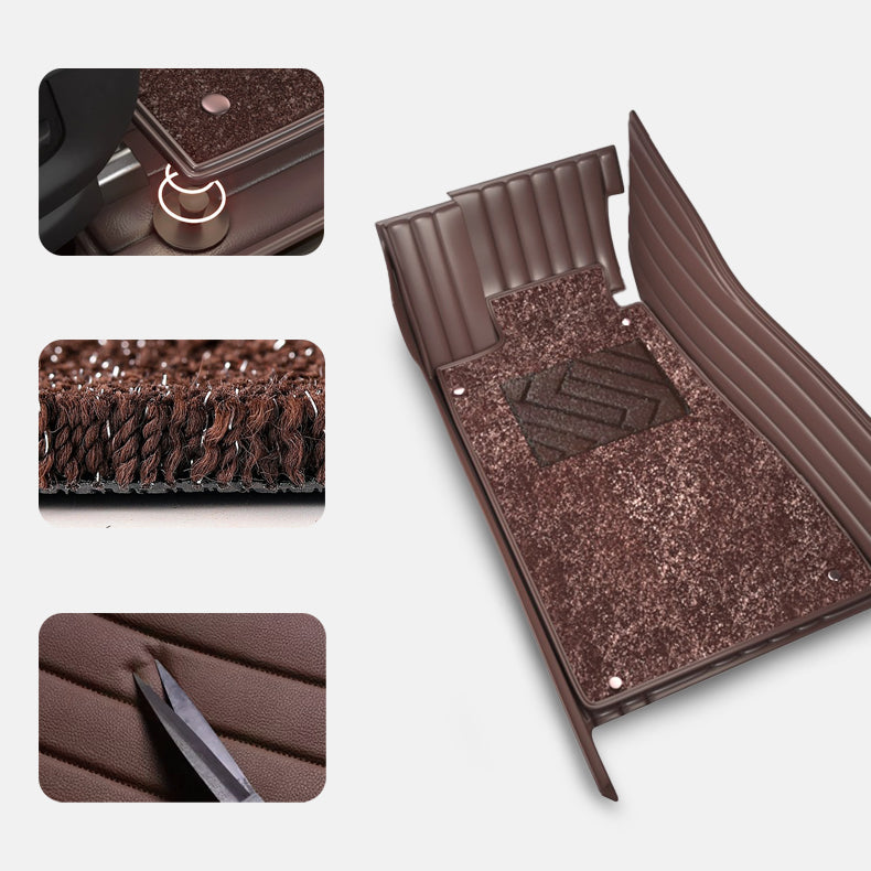 Leather Custom Full Set Car Floor Mats | Full Wrap-Around Car Mat
