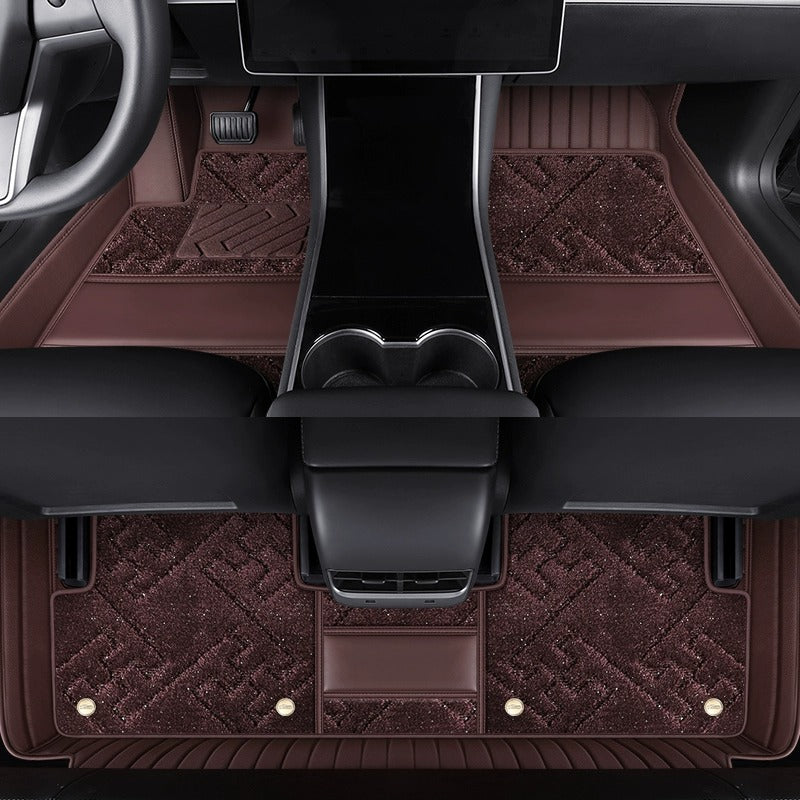 360° Full Coverage Soft Carpet Floor Mats, Door Sill Style with High-Density Carpet