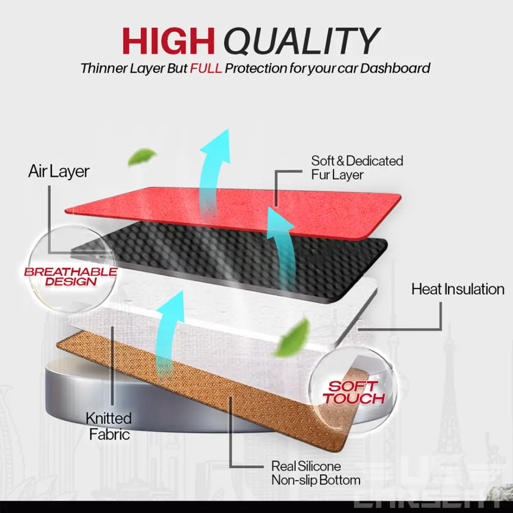 Custom Fit Dashboard Mat Cover For Sedan, Hatchback, SUV, MPV, Truck