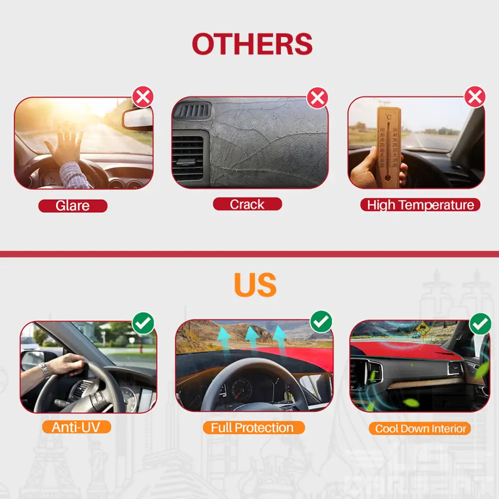 Custom Fit Dashboard Mat Cover For Sedan, Hatchback, SUV, MPV, Truck